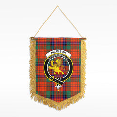 Nicolson Ancient Old Tartan Crest Wall Hanging Banner
