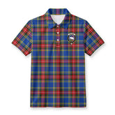 Bethune Modern Tartan Crest Birdseye Mesh Polo Shirt