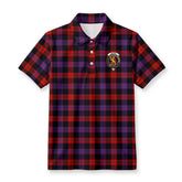 Brown Modern Tartan Crest Birdseye Mesh Polo Shirt