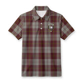 Cunningham Burgundy Dancers Tartan Crest Birdseye Mesh Polo Shirt