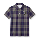 Cunningham Dress Blue Dancers Tartan Crest Birdseye Mesh Polo Shirt