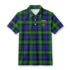 Gordon Modern Tartan Crest Birdseye Mesh Polo Shirt
