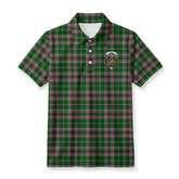 Gray Hunting Tartan Crest Birdseye Mesh Polo Shirt