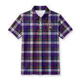 MacDonald Dress Modern Tartan Crest Birdseye Mesh Polo Shirt