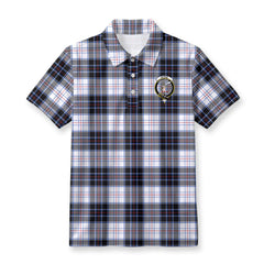 McRae Dress Modern Tartan Crest Birdseye Mesh Polo Shirt