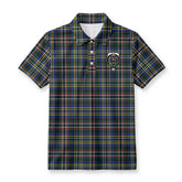 Scott Green Modern Tartan Crest Birdseye Mesh Polo Shirt
