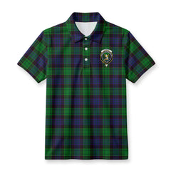 Stewart Old Modern Tartan Crest Birdseye Mesh Polo Shirt