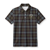 Stewart Old Weathered Tartan Crest Birdseye Mesh Polo Shirt