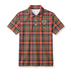 Stewart Royal Ancient Tartan Crest Birdseye Mesh Polo Shirt