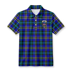 Weir Modern Tartan Crest Birdseye Mesh Polo Shirt