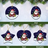 Spirit of Scotland Tartan Christmas Ceramic Ornament - Scottish Santa Style