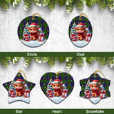 Adam Tartan Christmas Ceramic Ornament - Highland Cow Winter Style
