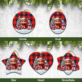 Fraser Tartan Christmas Ceramic Ornament - Highland Cow Winter Style