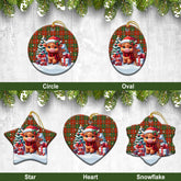 Hay Ancient Tartan Christmas Ceramic Ornament - Highland Cow Winter Style