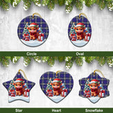 Kinnaird Tartan Christmas Ceramic Ornament - Highland Cow Winter Style