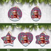 Lindsay Ancient Tartan Christmas Ceramic Ornament - Highland Cow Winter Style