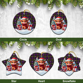 MacBrayne Tartan Christmas Ceramic Ornament - Highland Cow Winter Style