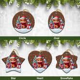 MacIntosh Hunting Weathered Tartan Christmas Ceramic Ornament - Highland Cow Winter Style