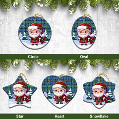 MacLeod of Harris Ancient Tartan Christmas Ceramic Ornament - Santa Claus In Kilt Style