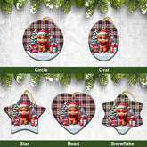 MacPherson Hunting Ancient Tartan Christmas Ceramic Ornament - Highland Cow Winter Style