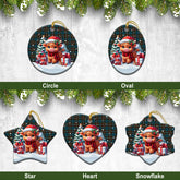 McConnell Tartan Christmas Ceramic Ornament - Highland Cow Winter Style