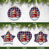 McDonald Dress Modern Tartan Christmas Ceramic Ornament - Highland Cow Winter Style