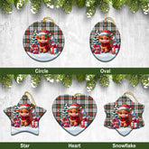 McDuff Dress Ancient Tartan Christmas Ceramic Ornament - Highland Cow Winter Style