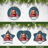 McLeod of Harris Ancient Tartan Christmas Ceramic Ornament - Highland Cow Winter Style
