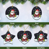 Rose Hunting Modern Tartan Christmas Ceramic Ornament - Scottish Santa Style
