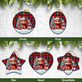 Roxburgh District Tartan Christmas Ceramic Ornament - Highland Cow Winter Style