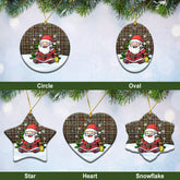 Scott Green Weathered Tartan Christmas Ceramic Ornament - Scottish Santa Style