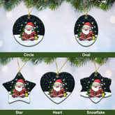 Shaw Modern Tartan Christmas Ceramic Ornament - Scottish Santa Style