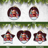 Tennant Tartan Christmas Ceramic Ornament - Highland Cow Winter Style