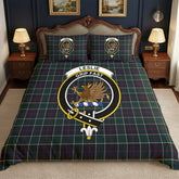 Leslie Hunting Modern Tartan Crest Bedding Set