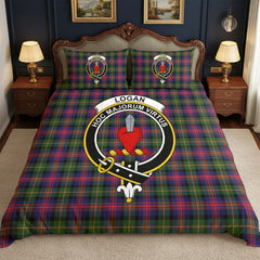Logan Modern Tartan Crest Bedding Set