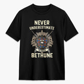 Bethune Modern Tartan Crest 2D T-shirt - Never Underestimate Style