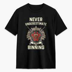Binning (of Wallifoord) Tartan Crest 2D T-shirt - Never Underestimate Style