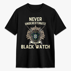 Black Watch Tartan Crest 2D T-shirt - Never Underestimate Style