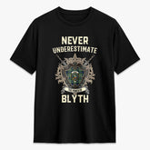 Blyth Tartan Crest 2D T-shirt - Never Underestimate Style