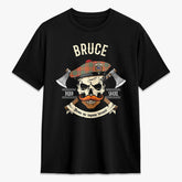 Bruce Ancient Tartan Crest 2D T-shirt - Alba Skull Style