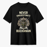 Buchanan Hunting Tartan Crest 2D T-shirt - Never Underestimate Style