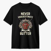 Butter Tartan Crest 2D T-shirt - Never Underestimate Style