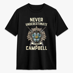 Campbell Dress Ancient Tartan Crest 2D T-shirt - Never Underestimate Style
