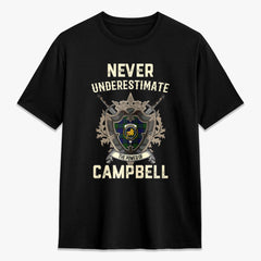 Campbell Modern Tartan Crest 2D T-shirt - Never Underestimate Style