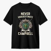 Campbell of Breadalbane Ancient Tartan Crest 2D T-shirt - Never Underestimate Style
