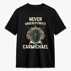 Carmichael Modern Tartan Crest 2D T-shirt - Never Underestimate Style
