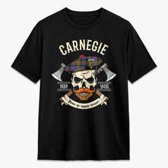 Carnegie Ancient Tartan Crest 2D T-shirt - Alba Skull Style