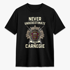 Carnegie Modern Tartan Crest 2D T-shirt - Never Underestimate Style