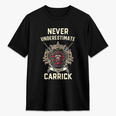 Carrick District Tartan Crest 2D T-shirt - Never Underestimate Style