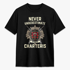 Charteris (Earl of Wemyss) Tartan Crest 2D T-shirt - Never Underestimate Style